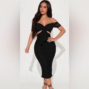 Fashion Nova Black Backless Dress